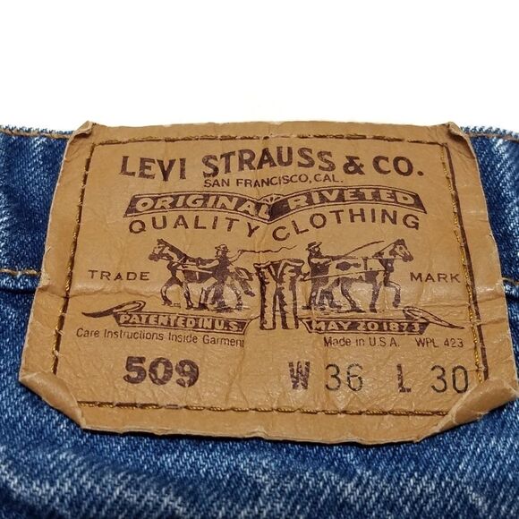VINTAGE Levi's 509 Orange Tab Distressed Jeans - Picture 14 of 16